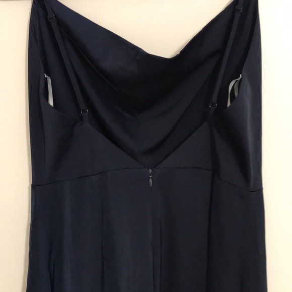 Lulus Unforgettable Love Blue Satin Cowl Neck Faux-Wrap Maxi Dress - Picture 7 of 11